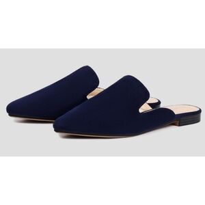 Musshoe Casual Pointed Toe Suede Mules Navy Size 7